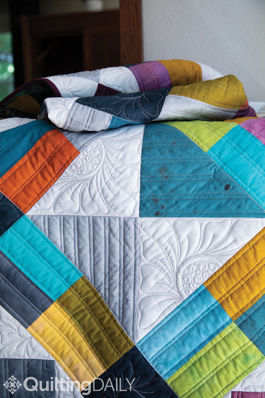 FRAGMENTS IN TIME the simple hourglass colorful scrappy quilt