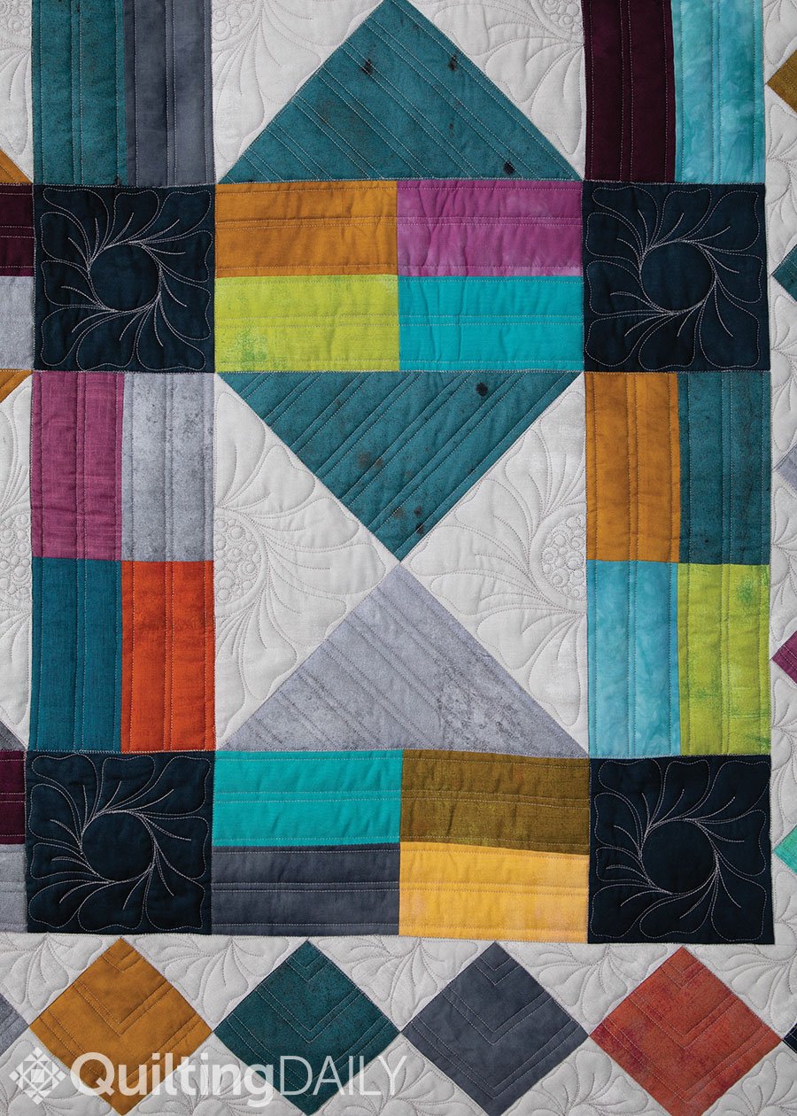 FRAGMENTS IN TIME the simple hourglass colorful scrappy quilt