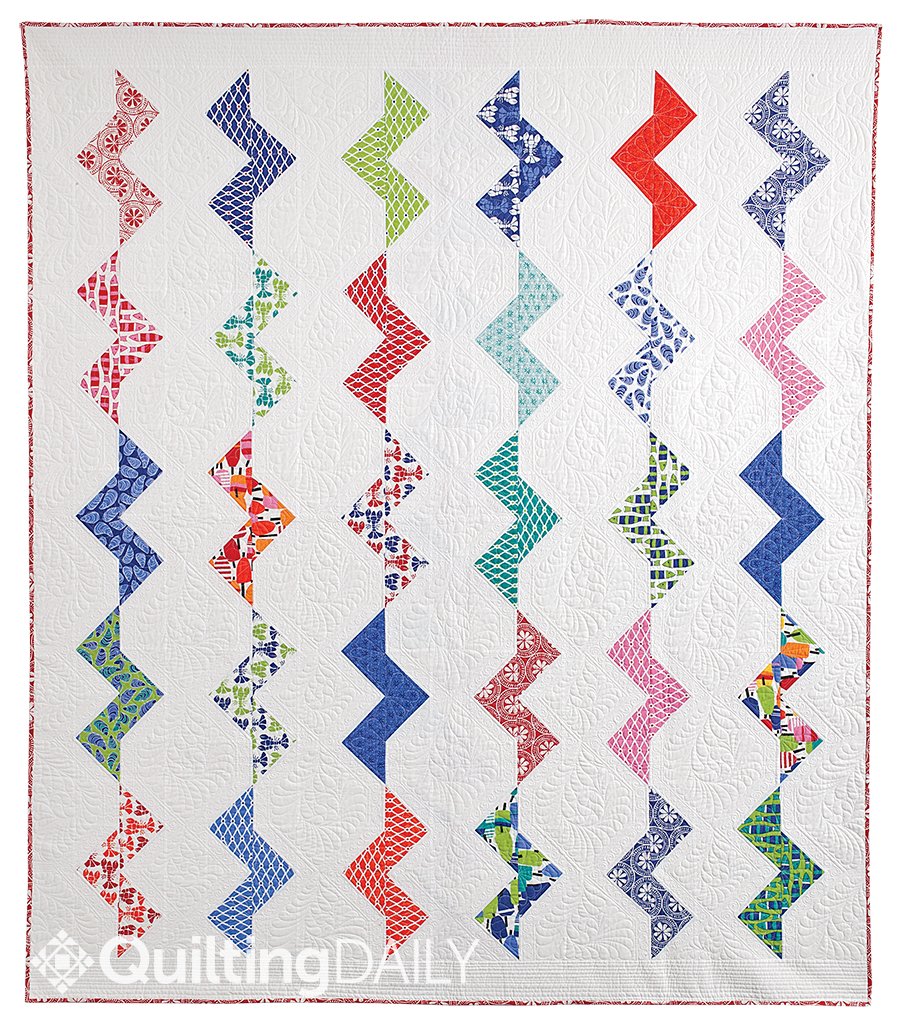 Seaside breeze white and colorful quilt
